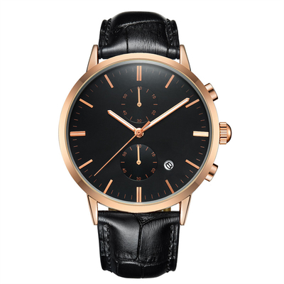 Chronograph ατόμων μαύρο ψηφιακό αθλητικό ρολόι Κινήματος χαλαζία PE90 ημερολογιακών ρολογιών περιστασιακό