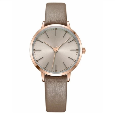 Χαλαζίας Wristwatch γυναικών λουριών δέρματος 14mm επιφάνεια Microfiber κραμάτων πολυτέλειας