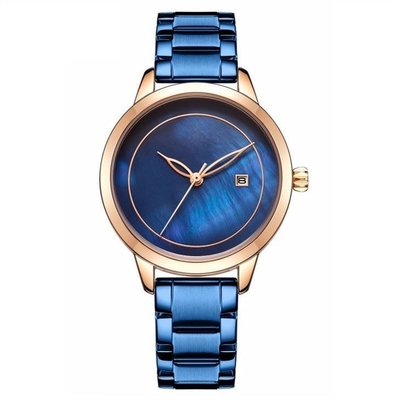 Μέταλλο Wristwatch χαλαζία γυναικών ανοξείδωτου για τη γυναικεία απλή μόδα