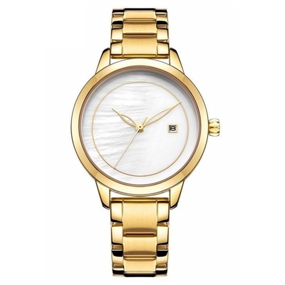 Μέταλλο Wristwatch χαλαζία γυναικών ανοξείδωτου για τη γυναικεία απλή μόδα