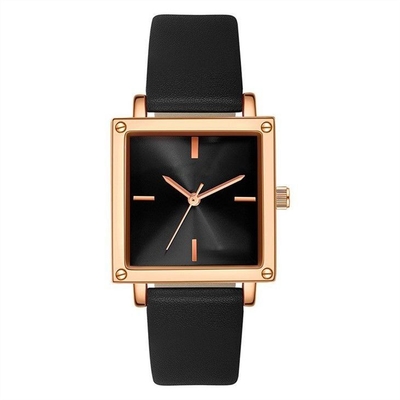 Χαλαζίας Wristwatch γυναικών λουριών δέρματος/πλέγματος αδιάβροχος τετραγωνικός πίνακας μη κλίμακας 30M ζωής