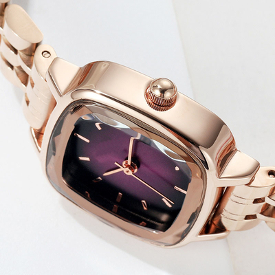 Χαλαζίας Wristwatch ανοξείδωτου πολυτέλειας μόδας αδιάβροχο για τις γυναίκες