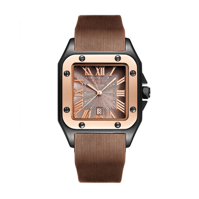 Τετραγωνικός αδιάβροχος ρωμαϊκός τρύγος Wristwatch χαλαζία λουριών σιλικόνης