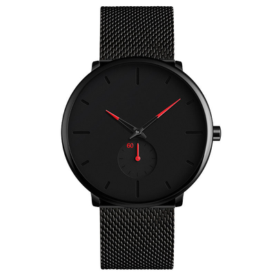 Απλή μόδα ρολογιών των αδιάβροχων ατόμων Wristwatch χαλαζία επιχειρησιακού ανοξείδωτου