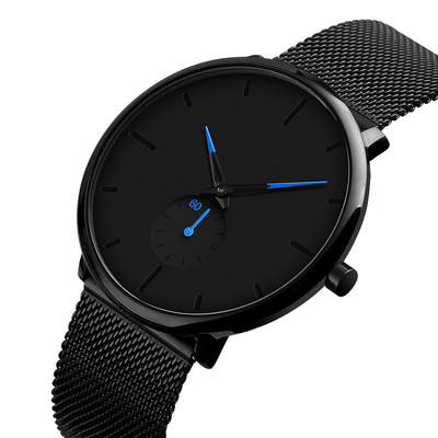 Απλή μόδα ρολογιών των αδιάβροχων ατόμων Wristwatch χαλαζία επιχειρησιακού ανοξείδωτου