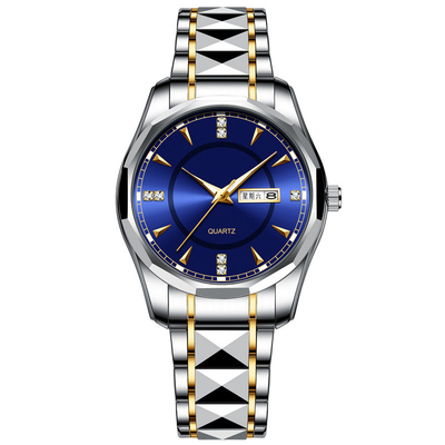 Wristwatches των αδιάβροχων ατόμων ρολογιών ημερολογιακού χαλαζία χάλυβα βολφραμίου