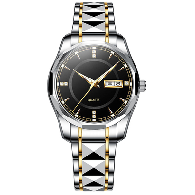 Wristwatches των αδιάβροχων ατόμων ρολογιών ημερολογιακού χαλαζία χάλυβα βολφραμίου