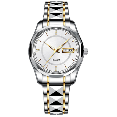 Wristwatches των αδιάβροχων ατόμων ρολογιών ημερολογιακού χαλαζία χάλυβα βολφραμίου