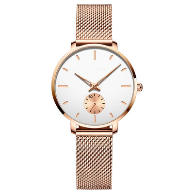 COem απλό Wristwatches για την περίπτωση κραμάτων ψευδάργυρου γυναικείων 2needle 33mm διαμέτρων