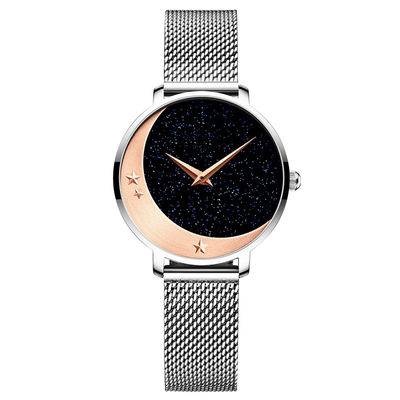 Γαλβανισμένος χαλαζίας Wristwatch γυναικών Gypsophila, που μαρκάρεται Wristwatch για τις γυναίκες