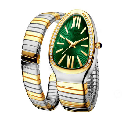 Ελικοειδής θηλυκή αλυσίδα Wristwatches, γνήσιο ρολόι διαμαντιών Movt χαλαζία ODM