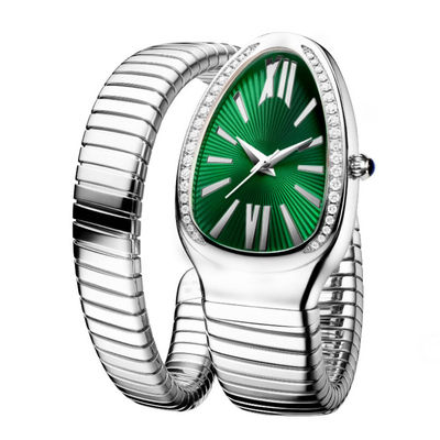 Ελικοειδής θηλυκή αλυσίδα Wristwatches, γνήσιο ρολόι διαμαντιών Movt χαλαζία ODM