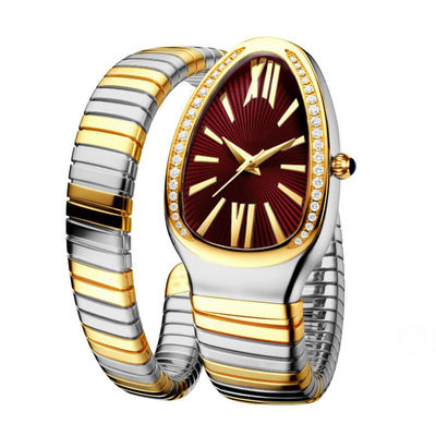 Ελικοειδής θηλυκή αλυσίδα Wristwatches, γνήσιο ρολόι διαμαντιών Movt χαλαζία ODM