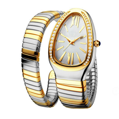 Ελικοειδής θηλυκή αλυσίδα Wristwatches, γνήσιο ρολόι διαμαντιών Movt χαλαζία ODM