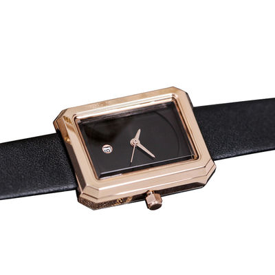 Δέρμα Wristwatch 30mm κράμα υλικό ROHS των γυναικών Nonscale εγκεκριμένο