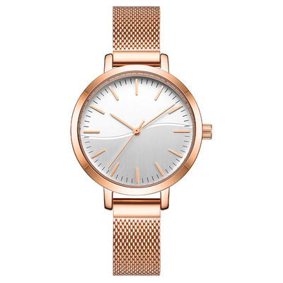 Χαλαζίας Wristwatch αδιάβροχο αντιδιαβρωτικό Heatproof γυναικών πολυτέλειας