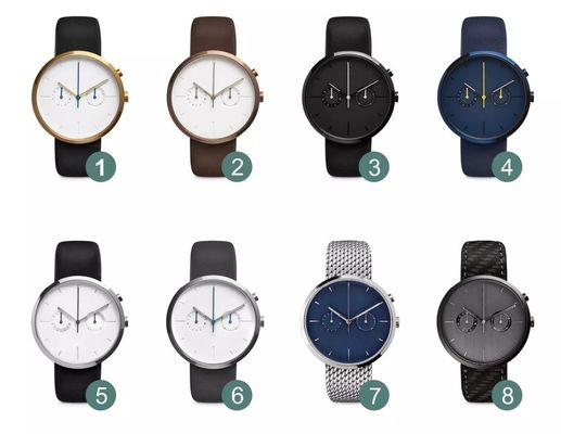 chronograph μεταλλίνη μαύρο Wristwatch εγκεκριμένο ROHS 5atm αδιάβροχο