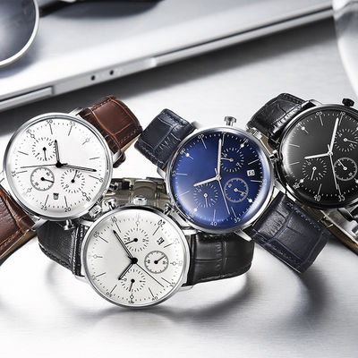 3eye φωτεινά ρολόγια των ατόμων, μέταλλο Wristwatch 6hands αδιάβροχο
