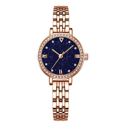 Μπλε χαλαζίας Wristwatch 11mm πάχος 3ATM Antiwater γυναικών ψαμμίτη