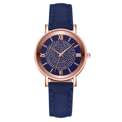 3BAR αδιάβροχος χαλαζίας Wristwatch, ρολόι γυναικών χαλαζία ζωνών δέρματος 230mm
