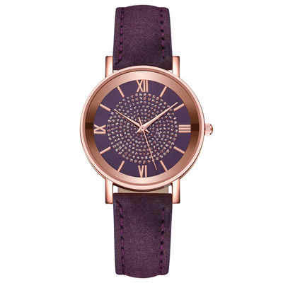 3BAR αδιάβροχος χαλαζίας Wristwatch, ρολόι γυναικών χαλαζία ζωνών δέρματος 230mm