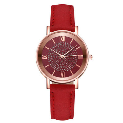 3BAR αδιάβροχος χαλαζίας Wristwatch, ρολόι γυναικών χαλαζία ζωνών δέρματος 230mm