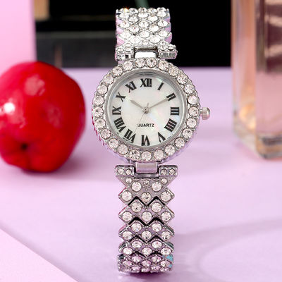 100g χαλαζίας Wristwatch, ρολόι γυναικών βραχιολιών διαμαντιών cOem για τις κυρίες