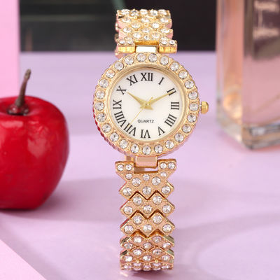 100g χαλαζίας Wristwatch, ρολόι γυναικών βραχιολιών διαμαντιών cOem για τις κυρίες