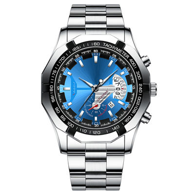 Chronograph ατόμων αναλογικά ρολόγια Movt χαλαζία πολυτέλειας ανοξείδωτου ρολογιών