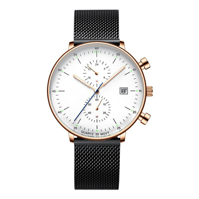 Χαλαζίας Wristwatch λουριών επιχειρησιακού περιστασιακός δέρματος πολυτέλειας ατόμων αρχικό