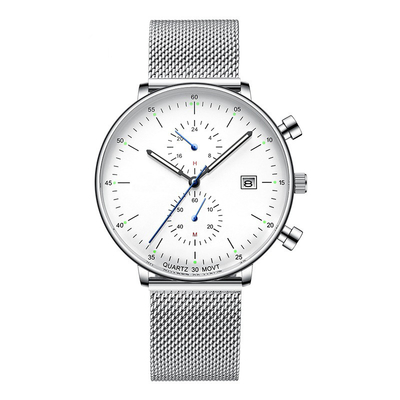 Χαλαζίας Wristwatch λουριών επιχειρησιακού περιστασιακός δέρματος πολυτέλειας ατόμων αρχικό