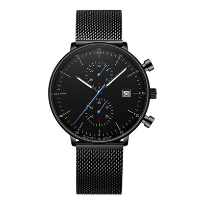 Χαλαζίας Wristwatch λουριών επιχειρησιακού περιστασιακός δέρματος πολυτέλειας ατόμων αρχικό