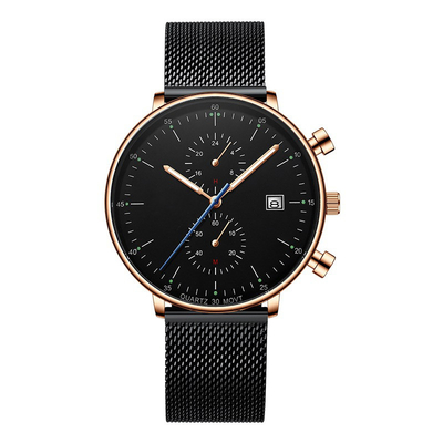 Χαλαζίας Wristwatch λουριών επιχειρησιακού περιστασιακός δέρματος πολυτέλειας ατόμων αρχικό