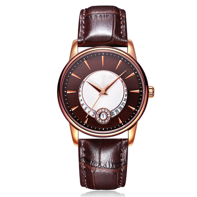 Μοντέρνο Κίνημα Wristwatch χαλαζία ομορφιάς γυναικείου δέρματος