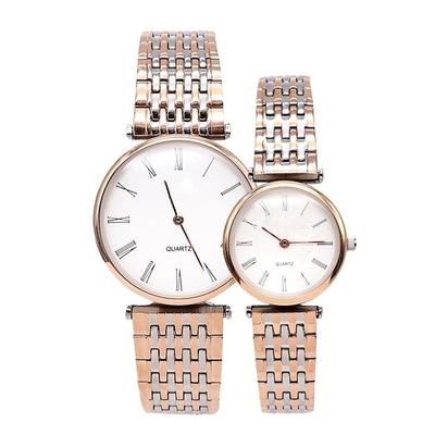 Προσαρμοσμένο Chronograph 316l ρολογιών χαλαζία ζεύγους ρολόι βραχιολιών ανοξείδωτου