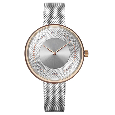 Chronograph ρολογιών Encrusted διαμαντιών των γυναικών χαλαζία ο καρπός 30m στεγανοποιεί