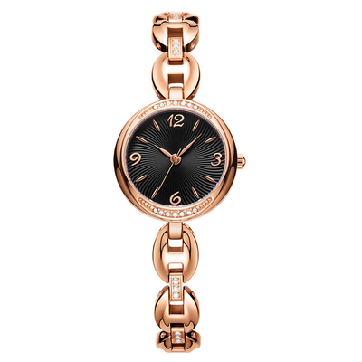 Πόρπη κοσμήματος Encrusted διαμαντιών Wristwatch χαλαζία γυναικών βραχιολιών