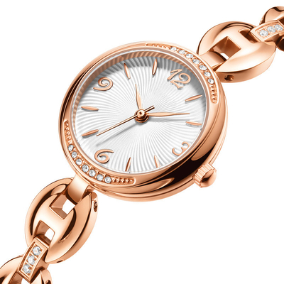 Πόρπη κοσμήματος Encrusted διαμαντιών Wristwatch χαλαζία γυναικών βραχιολιών