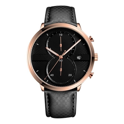 Χαλαζίας Wristwatch 43mm κραμάτων λουριών δέρματος μινιμαλιστικό Chronograph Dia