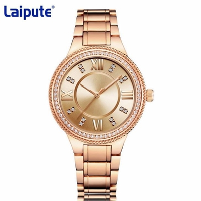 Καθορισμένη ζώνη 20cm χάλυβα διαμαντιών Wristwatch χαλαζία γυναικών περίπτωσης Aolly λουρί