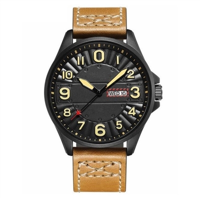 Διπλός χαλαζίας Wristwatch 45mm ημερολογιακών κραμάτων PU πινάκων Chronograph