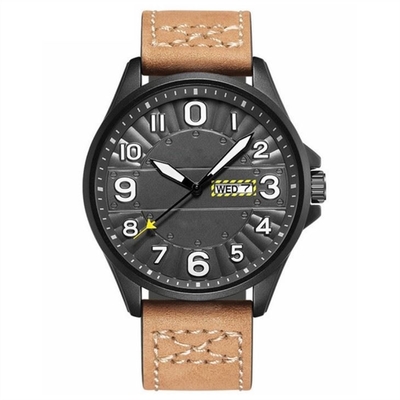 Διπλός χαλαζίας Wristwatch 45mm ημερολογιακών κραμάτων PU πινάκων Chronograph