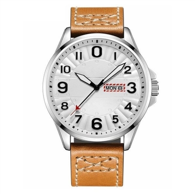 Διπλός χαλαζίας Wristwatch 45mm ημερολογιακών κραμάτων PU πινάκων Chronograph