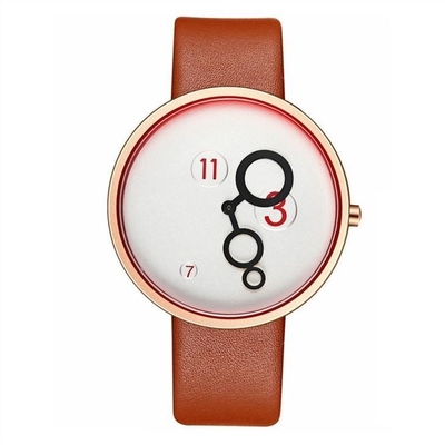 PU Nubuck ρολογιών χαλαζία γυναικών λουριών 220mm μετριασμένο μετάλλευμα γυαλί δέρματος