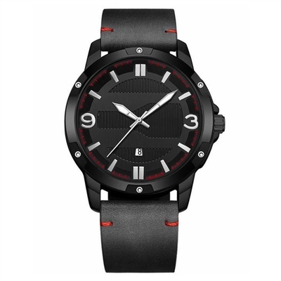 Φωτεινό ρολόι ζωνών Wristwatch Athleisure χαλαζία κραμάτων αθλητικού δέρματος