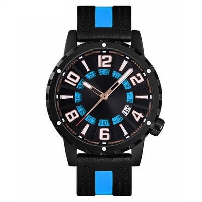 Chronograph των περιστασιακών ημερολογιακού δέρματος Κινήματος χαλαζία ρολογιών ψευδάργυρου ατόμων κραμάτων ρολόγια