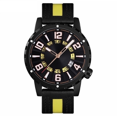 Chronograph των περιστασιακών ημερολογιακού δέρματος Κινήματος χαλαζία ρολογιών ψευδάργυρου ατόμων κραμάτων ρολόγια